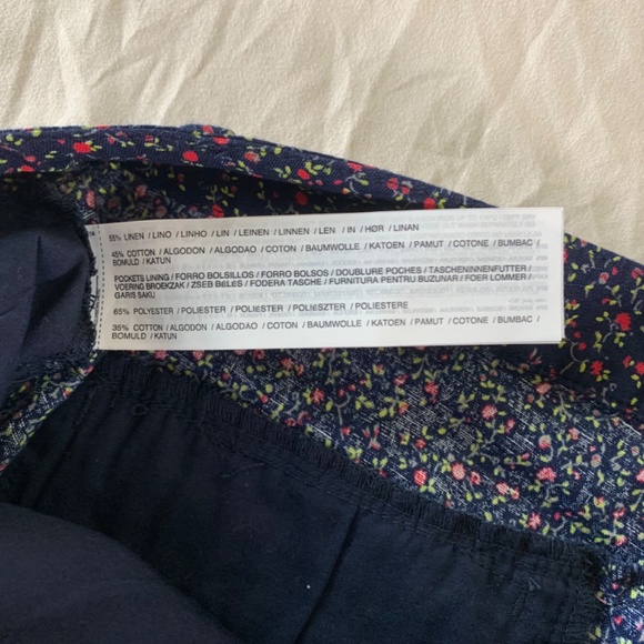 MNG Basics Shorts Women's 4 Blue‎ Floral Linen Blend Beach Outdoors Hot Pants - Picture 5 of 9